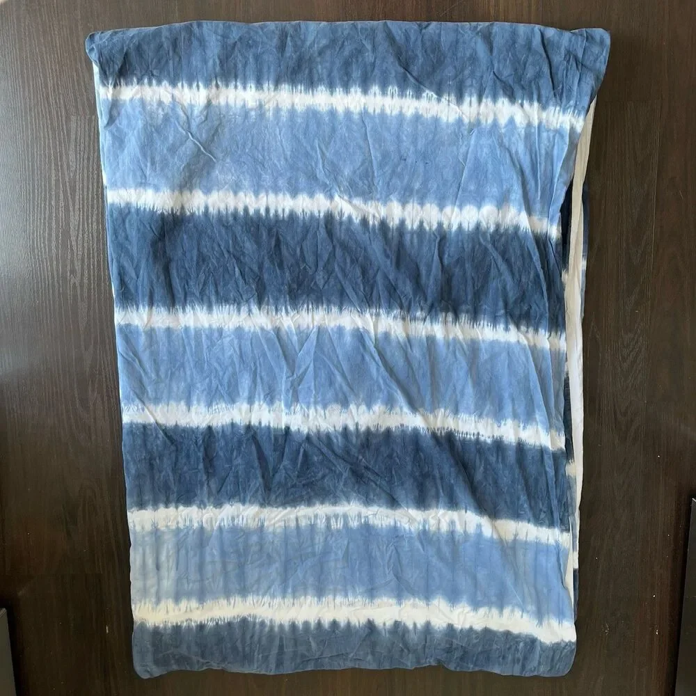 Pottery Barn Teen Tie Dye Stripes Twin Duvet Cover 100% Cotton Button Closure